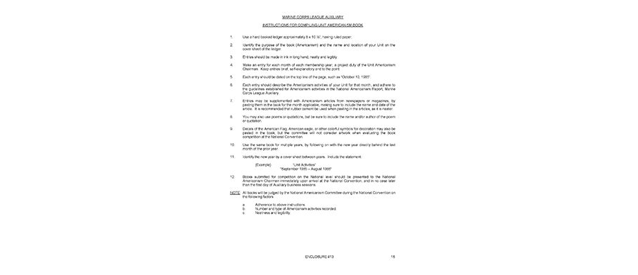 Enclosures 13 (Americanism Book Instructions)