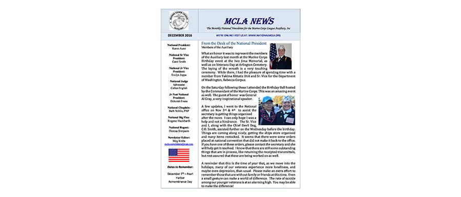 2016 December Newsletter