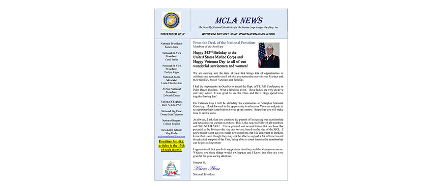 2017 November Newsletter