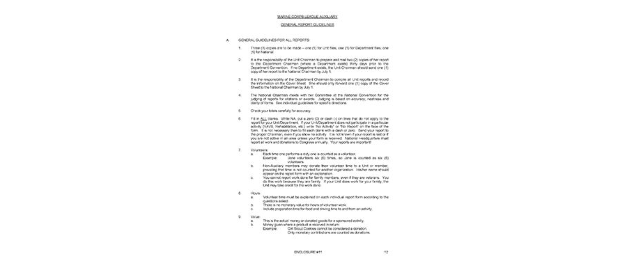 General Report Guidelines