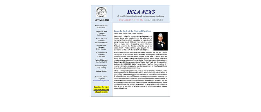 2018 November Newsletter
