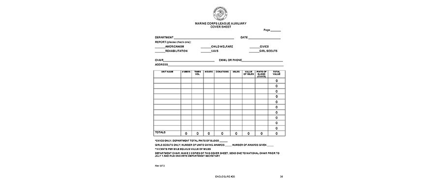 Department Volunteer Cover Form