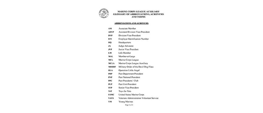MCLA Glossary of Abbreviations, Acronyms, and Terms updated