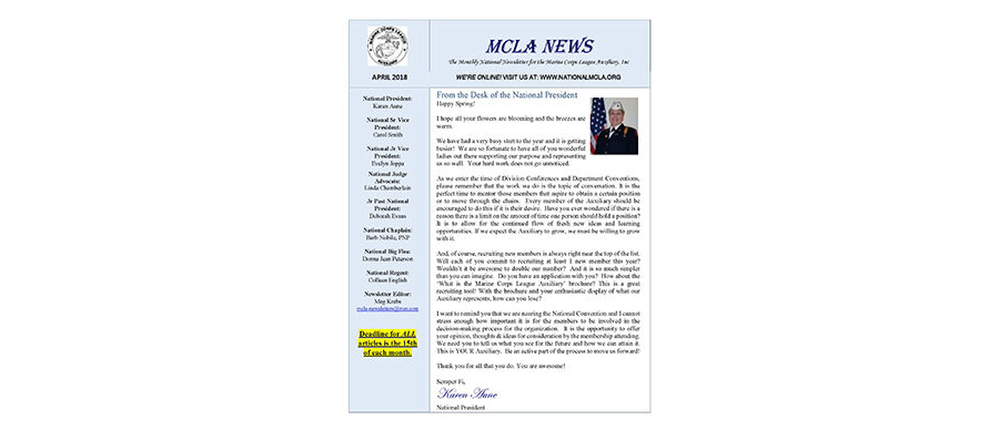 2018 April Newsletter