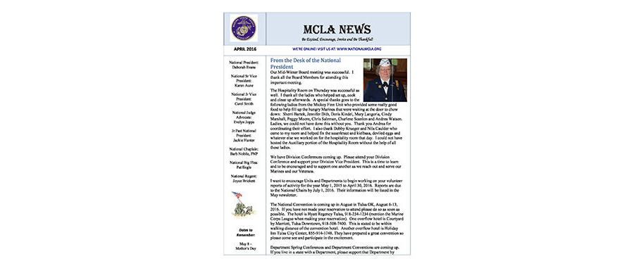 2016 April Newsletter