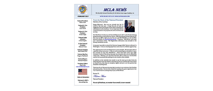 2017 February Newsletter