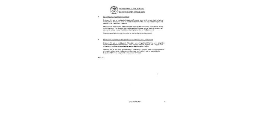 Instructions for Department Cover Sheet