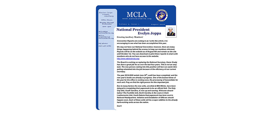 2020 August Newsletter