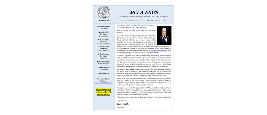2018 October Newsletter