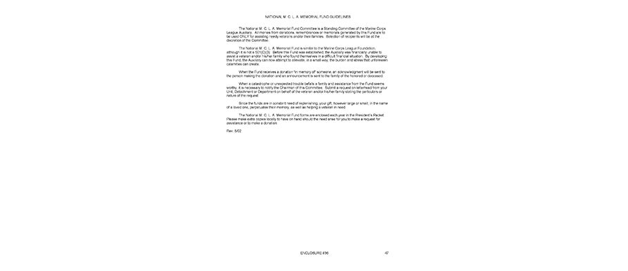 Enclosures 36 (Nat'l MCLA Memorial Fund)