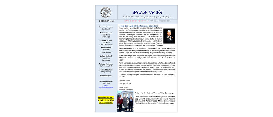2018 December Newsletter