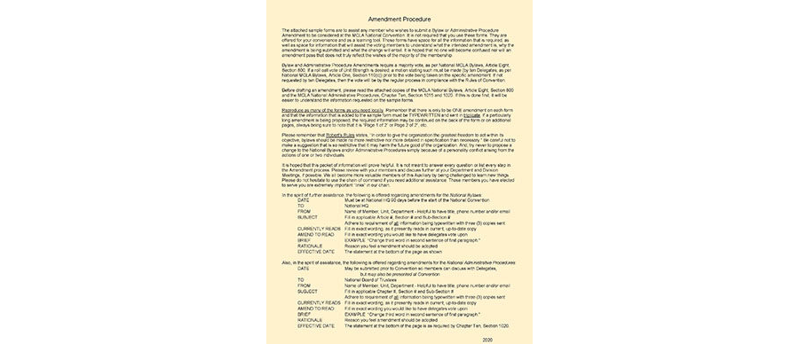 Procedure for Bylaws Changes