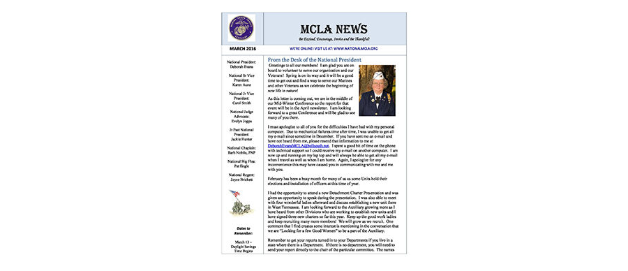 2016 March Newsletter
