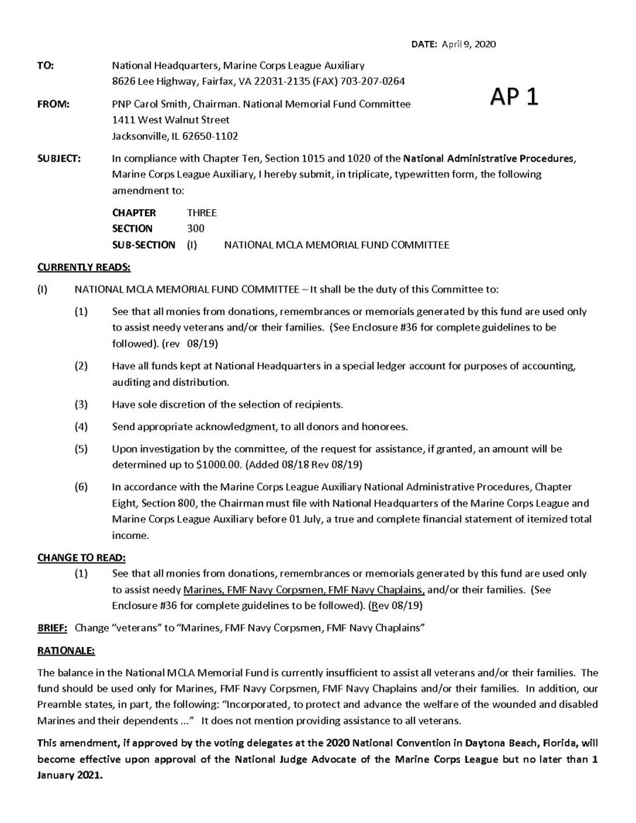 2020 AP proposals 1-8