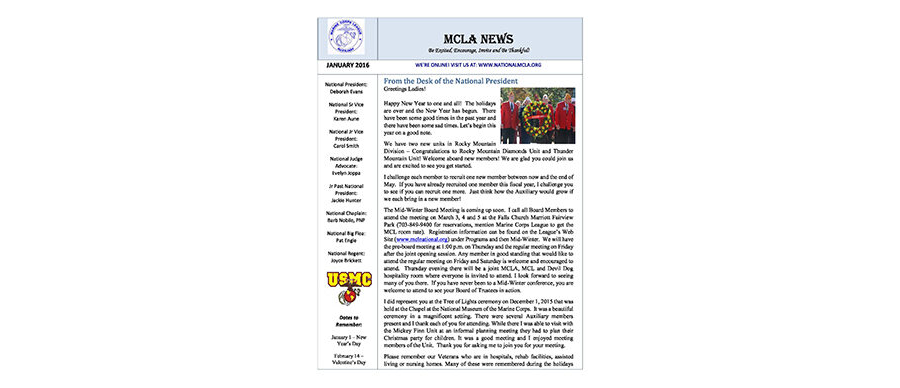 2016 January Newsletter